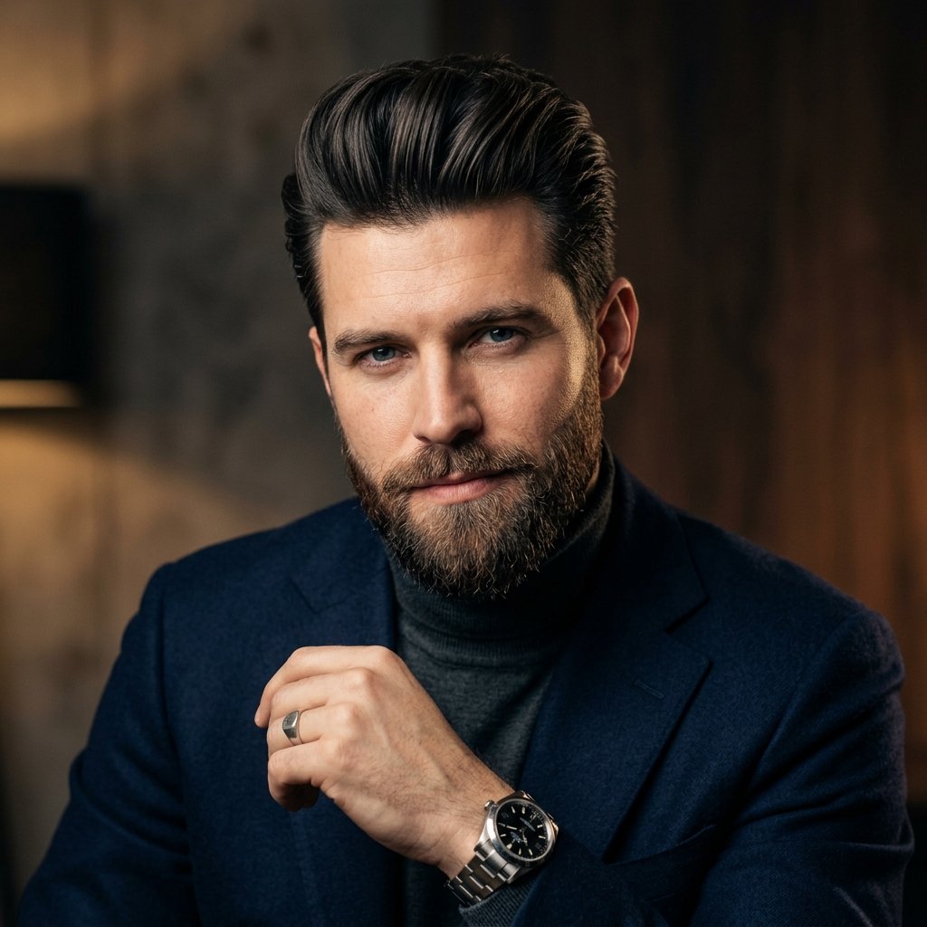 Hombre con estilo y barba